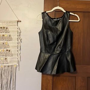 Leather Peplum tank